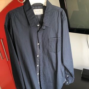 Navy button up